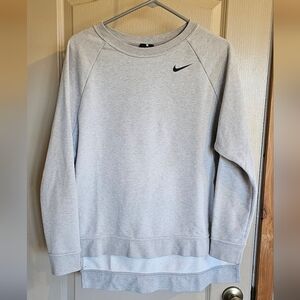 NIKE DRI-FIT Split Hem Long Sleeve Crewneck Sweatshirt Gray XS